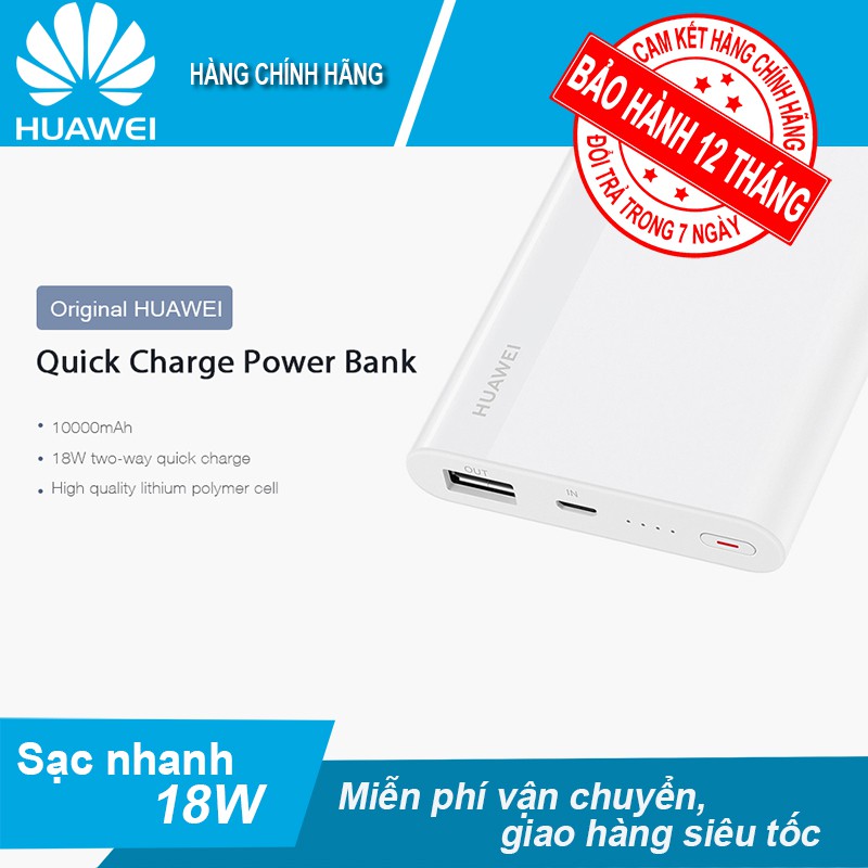 Pin dự phòng Huawei 10.000 mAh Sạc nhanh 18W