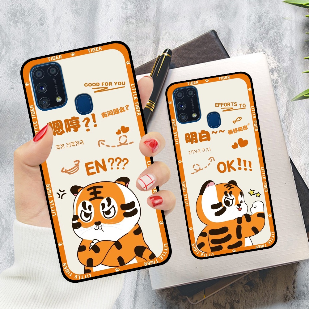 Ốp lưng Samsung M31 in hình cặp đôi doremon, hổ, khủng long dễ thương