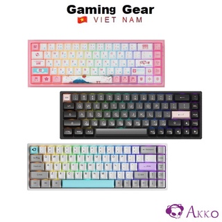 Bàn phím cơ không dây AKKO 3068B Black Pink | Silent (Bluetooth 5.0 / Wireless 2.4Ghz / Hotswap )