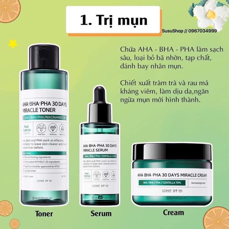 Bộ Sản Phẩm Ngăn Ngừa Mụn SOME BY MI AHA BHA PHA 30 Days Chính Hãng