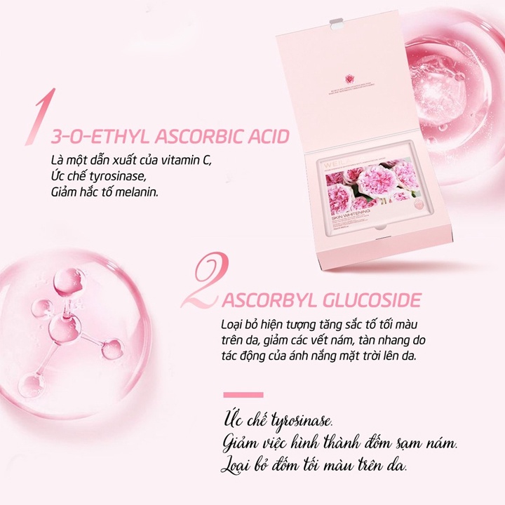 Mặt nạ Weilaiya chính hãng hộp 10 miếng Mit Beauty cỏ vạn năm hồng vạn cánh dưỡng trắng da phục hồi chống lão hóa