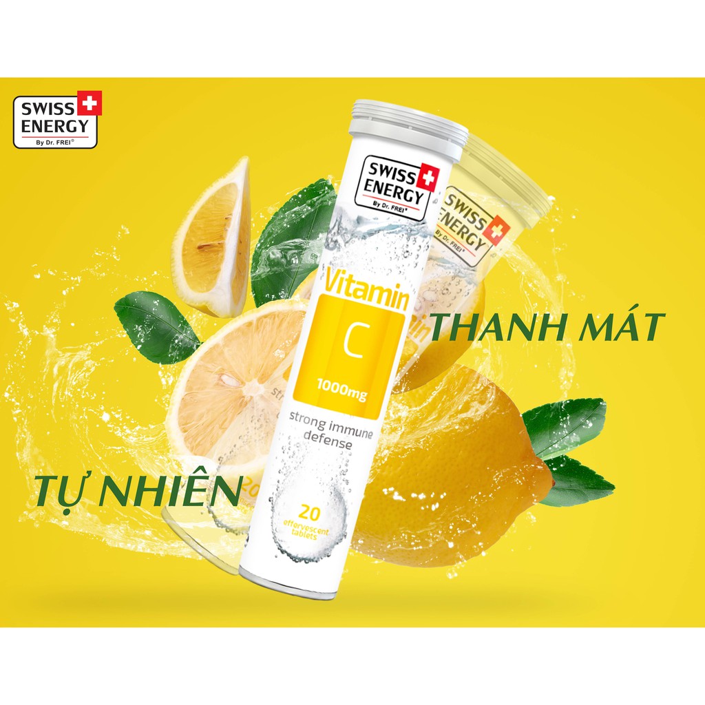 Viên sủi bổ sung vitamin C tăng cường sức đề kháng Swiss Energy Vitamin C 1000mg (tuýp 20 viên) | BigBuy360 - bigbuy360.vn