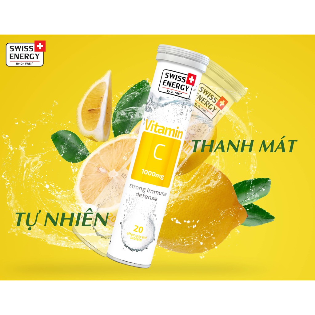 Combo Phòng Cảm Swiss Energy Vitamin C 1000mg + Kẹo Ngậm Bạc Hà Swiss Energy