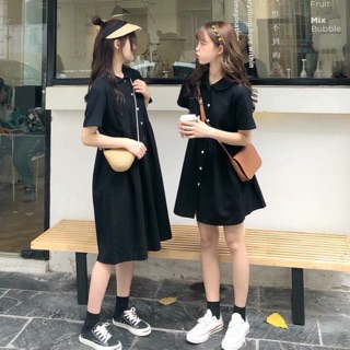 Váy bạn thân đen trơn basic ulzzang dáng xoè