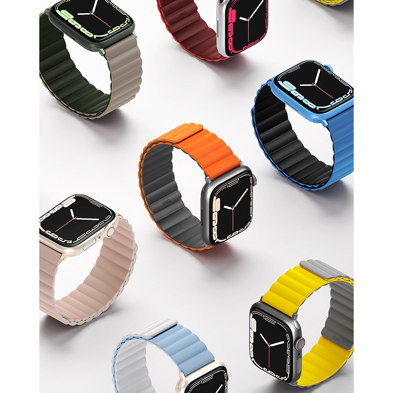 Dây đeo UNIQ Revix Reversible Magnetic Silicone Strap 2 Màu Dành Cho Apple Watch Size 42/44/45