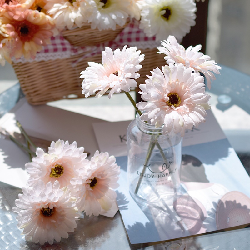 Bó Hoa Cúc Gerbera Giả Bằng Lụa Nhiều Màu Trang Trí Phòng Khách / Sân Vườn / Khách Sạn