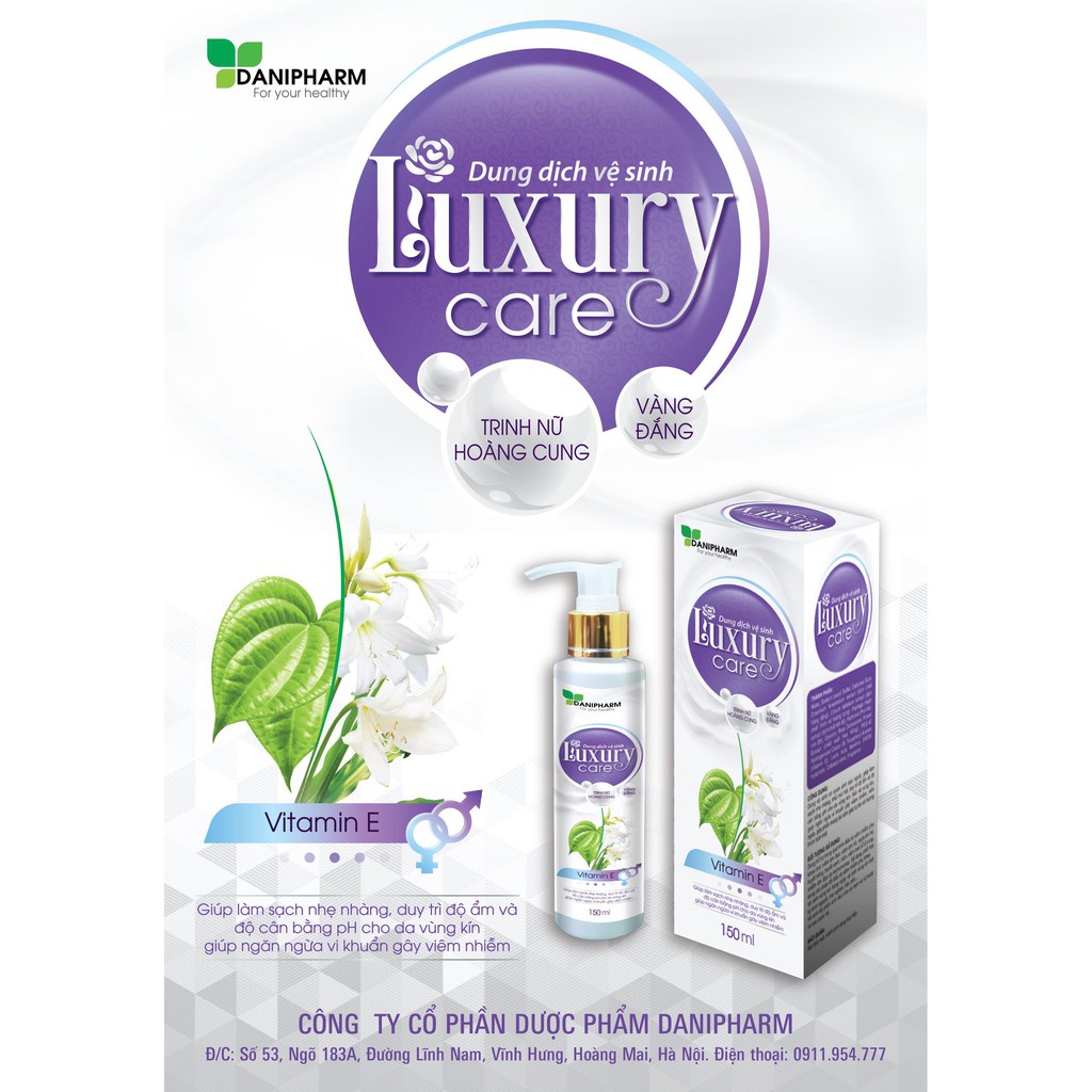 DUNG DỊCH VỆ SINH PHỤ NỮ VÀ NAM GIỚI LUXURY CARE, LÀM SẠCH NHẸ NHÀNG, DUY TRÌ ĐỘ ẨM