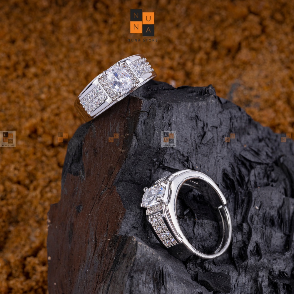 Nhẫn nam gắn đá nhân tạo nhẫn bạc 925 thời trang DN1112