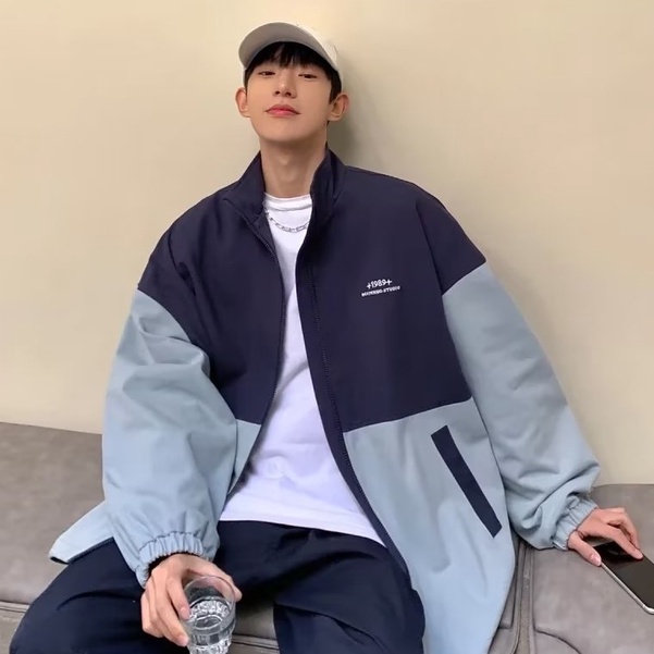 Áo Khoác Bóng Chày Cổ Đứng Phong Cách Hồng Kông Cá Tính Cho Nam áo chống nắng nam cao cấp Đánh vần màu