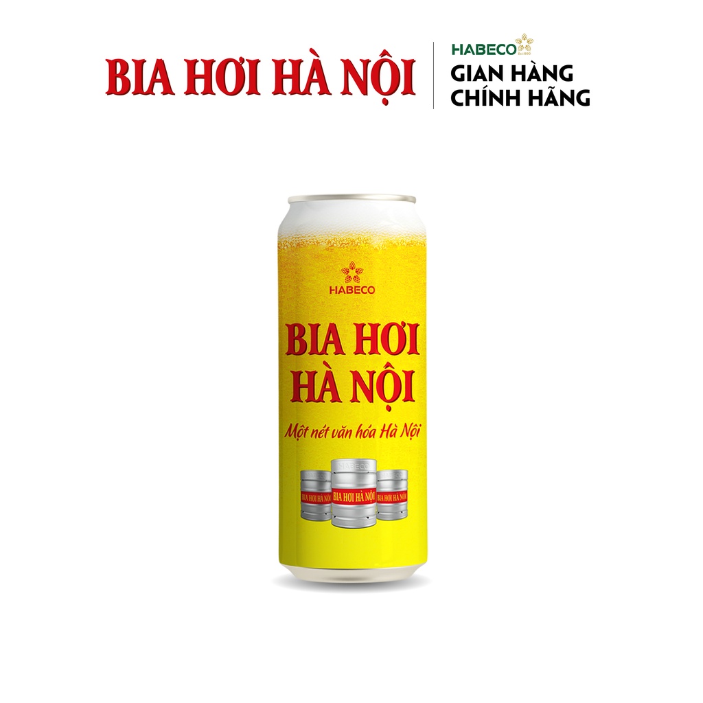 Thùng 24 lon Bia Hơi Hà Nội - HABECO (500ml/lon)