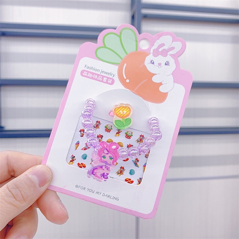 Set Vòng Tay ,Nhẫn,sticker  dán móng nhiều mẫu mới về Cho Bé Gái