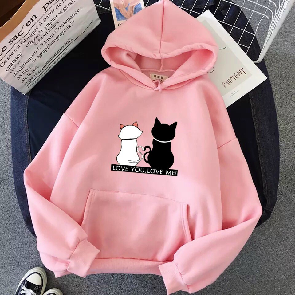 [FREESHIP_50K] Áo hoodie nam nữ nỉ ngoại in hình mèo  - DS84, chất nỉ dày dặn, nón 2 lớp, hợp làm áo cặp AnNgo