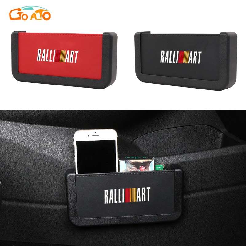 GTIOATO Cho RALLIART Hộp Đựng Điện Thoại Trên Oto Khay ĐựNg Đồ Ô Tô Hộp Đựng Điện Thoại Trên Xe Túi Đựng Điện Thoại Trên Ô Tô HộP ĐựNg Đồ TrêN Ô Tô Phụ Kiện Xe Hơi Cho Mitsubishi L300 L200 Xpander Cross Outlander Attrage Xpander Lancer