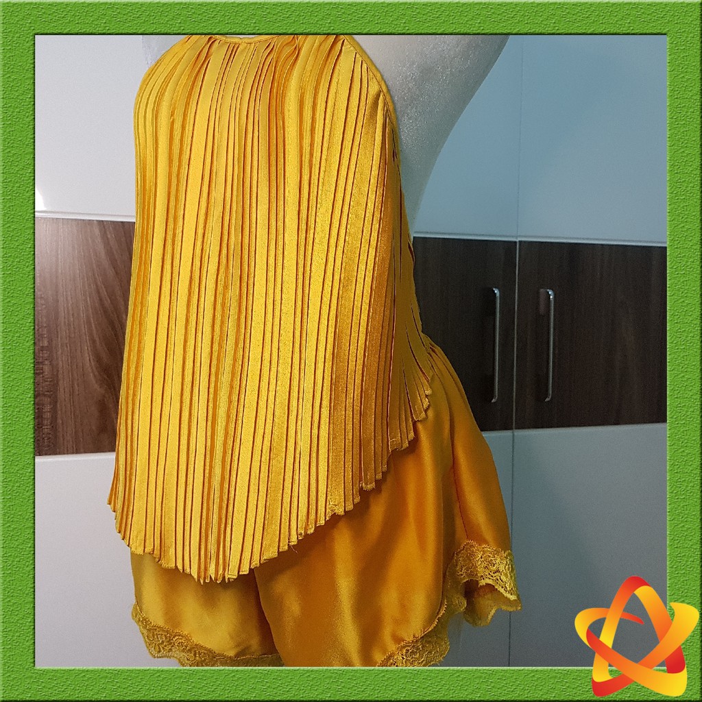 Đồ ngủ sexy gợi cảm cổ yếm hở lưng chất liệu satin Freesize dưới 60kg | BigBuy360 - bigbuy360.vn