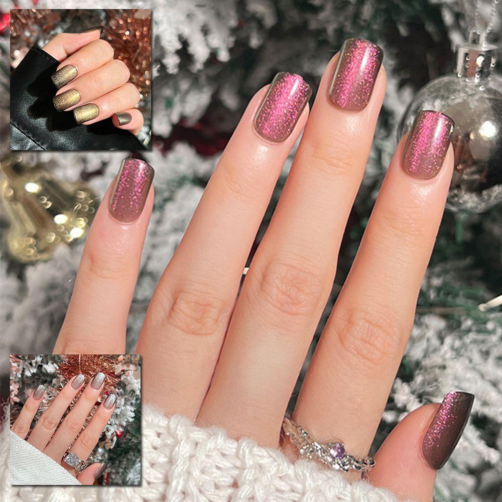 Bộ 24 Móng Tay Giả Dài Họa Tiết Trái Tim Tình Yêu Gợn Sóng