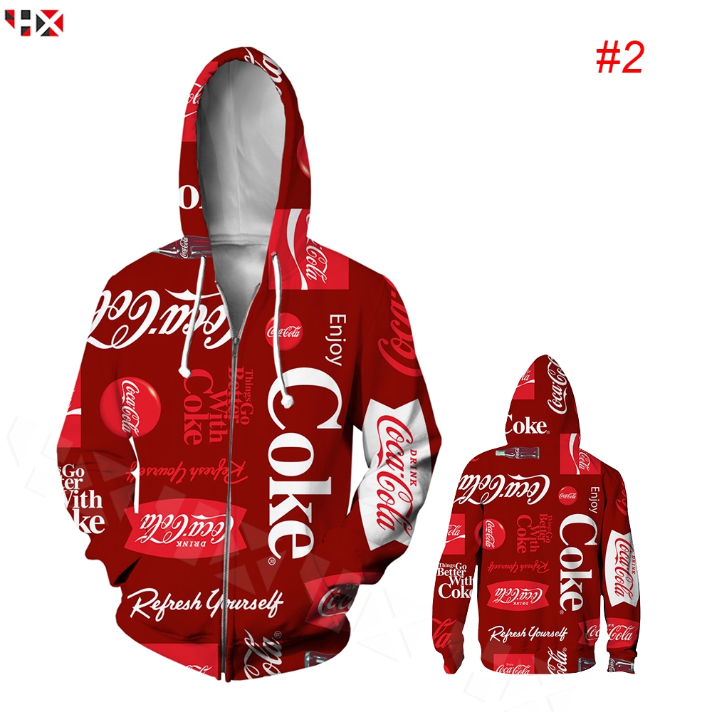 Áo Khoác Hoodie Tay Dài In Hình Lon Coca-cola 3d Unisex