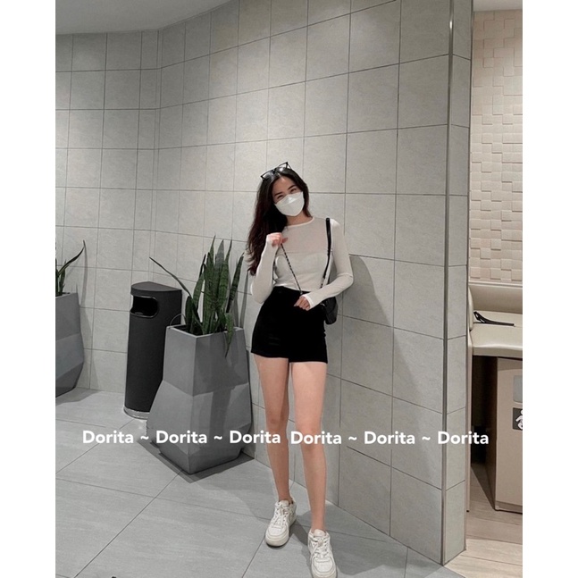 Quần short Idol thô chéo dáng ôm cạp cao kéo khoá sau lưng, Quần Short lưng cao Hàn Quốc | BigBuy360 - bigbuy360.vn