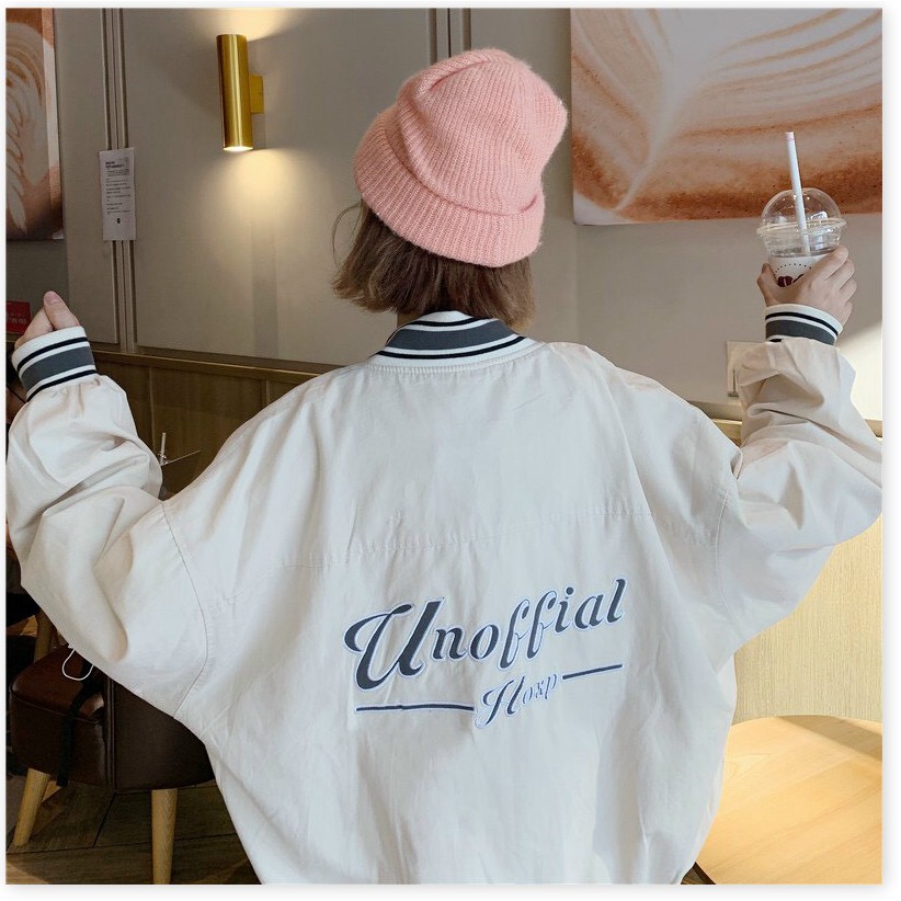 ÁO KHOÁC DÙ BOMBER NỮ NÚT CÀI PHỐI HỌA TIẾT CHỮ HAI MẶT PHONG CÁCH TRẺ TRUNG THỜI TRANG MỚI | BigBuy360 - bigbuy360.vn