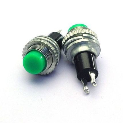 Nút Nhấn Đề Thường Mở 10MM Ren Trên Màu Xanh, Đỏ (Chiếc)