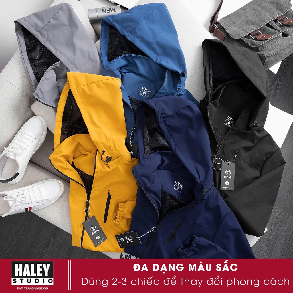 Áo Khoác Gió HALEY Nam Nữ Chống Nước 2 Lớp 5 Màu, vải bền chống nước mùa đông