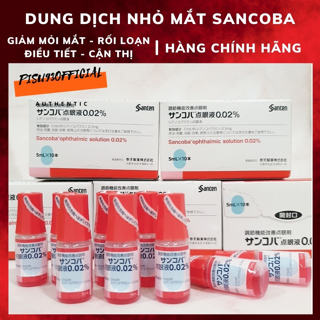 Dung dịch nhỏ mắt Sancoba 0.02% 5ml Nhật Bản - Hỗ trợ người cận thị - Điều tiết chứng mỏi mắt, rối loạn điều tiết. | BigBuy360 - bigbuy360.vn