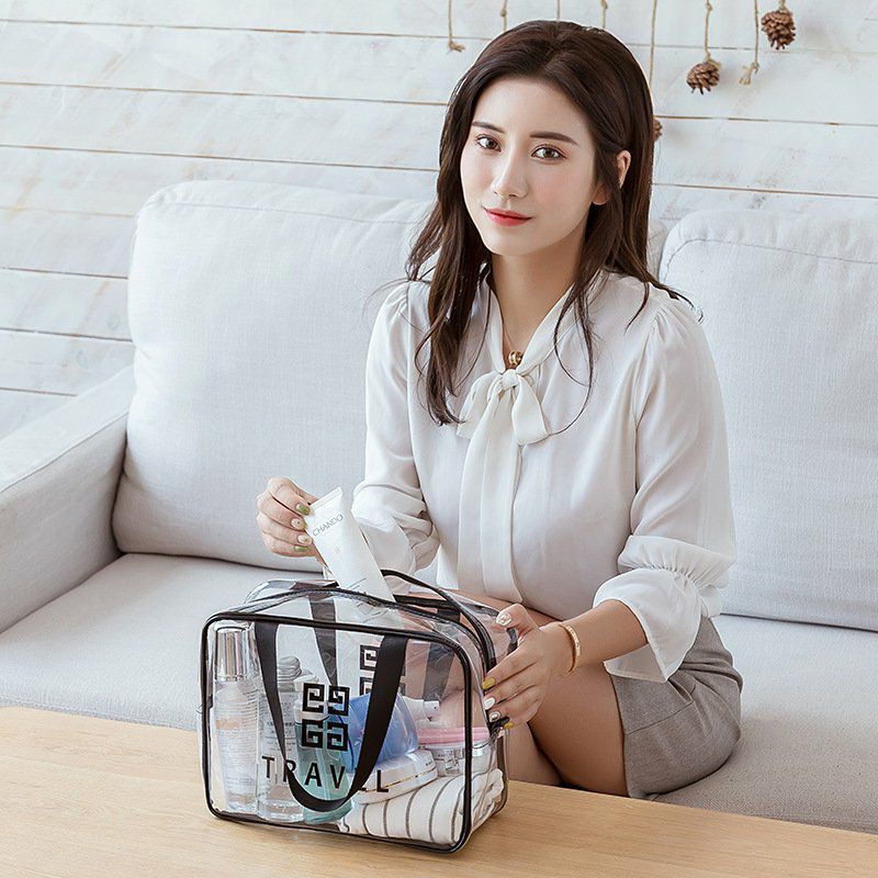 Set 3 túi trong suốt đựng mỹ phẩm, đồ dùng du lịch thời trang