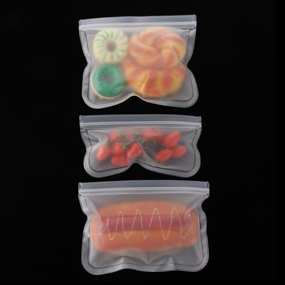 BSUNS Set 1 / 3 Túi Đựng Thực Phẩm Có Khóa Kéo Tiện Dụng