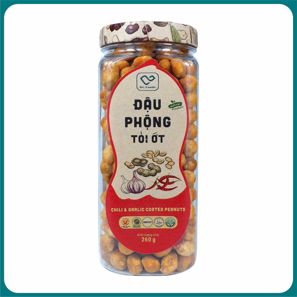 Đậu Phộng Tỏi Ớt cao cấp 260g/ DGfoods/ Ăn chay được/ Hàng VN chất lượng cao/ HACCP/ HALAL