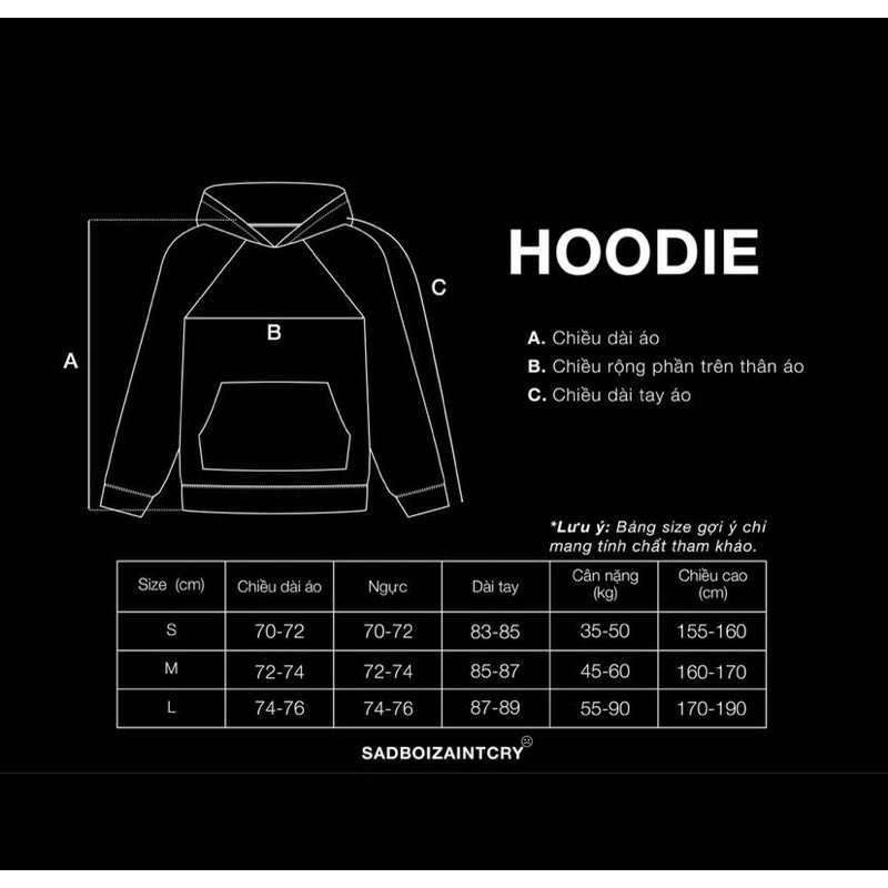 [Mã 12FASHIONSALE1 giảm 10K đơn 50K] Áo hoodie SADBOIZVIBES TOSS BLACK | BigBuy360 - bigbuy360.vn