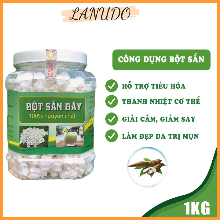 Bột sắn dây ta nguyên chất mát lành , Nhà làm chất lượng ,  Không pha trộn - Giúp thanh nhiệt cơ thể, có tem bảo đảm