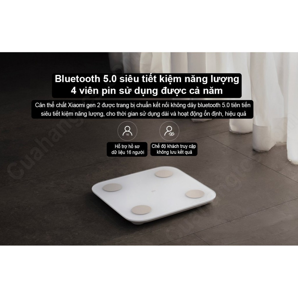 Cân sức khỏe Xiaomi Body fat Scale gen 2  phân tích 13 chỉ số cơ thể Digiworld BH 12 Tháng - Minh Tín Shop