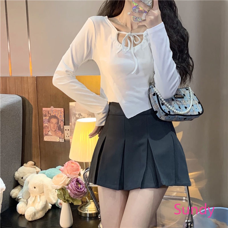 Áo Thun Tay Dài Thiết Kế Độc Đáo Thời Trang Mùa Xuân Quyến Rũ Cho Nữ