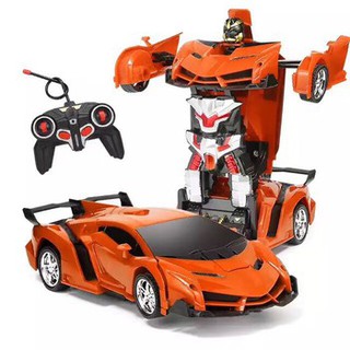 Ô tô điều khiển biến hình thành robot dùng pin sạc cao cấp phù hợp cho bé trên 3 tuổi