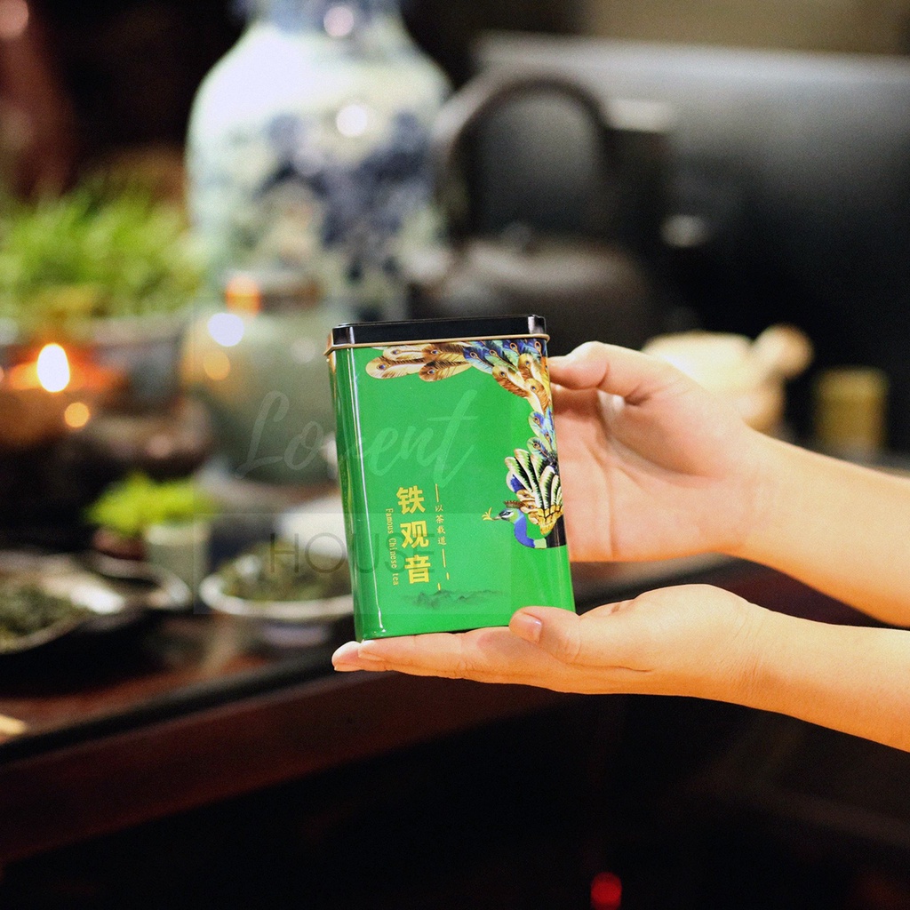 Trà Oolong Thiết Quan Âm - Ngũ đại danh trà Phúc Kiến - Hộp thiết khổng tước 100g - Hương hoa lan