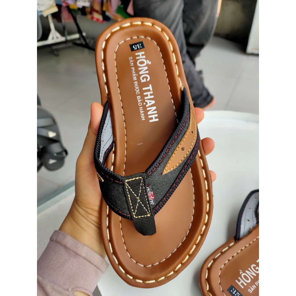 (XẢ KHO)Dép Kẹp Da Nam Cao Cấp Mẫu Mới Siêu Đẹp Hồng Thạnh from lớn
