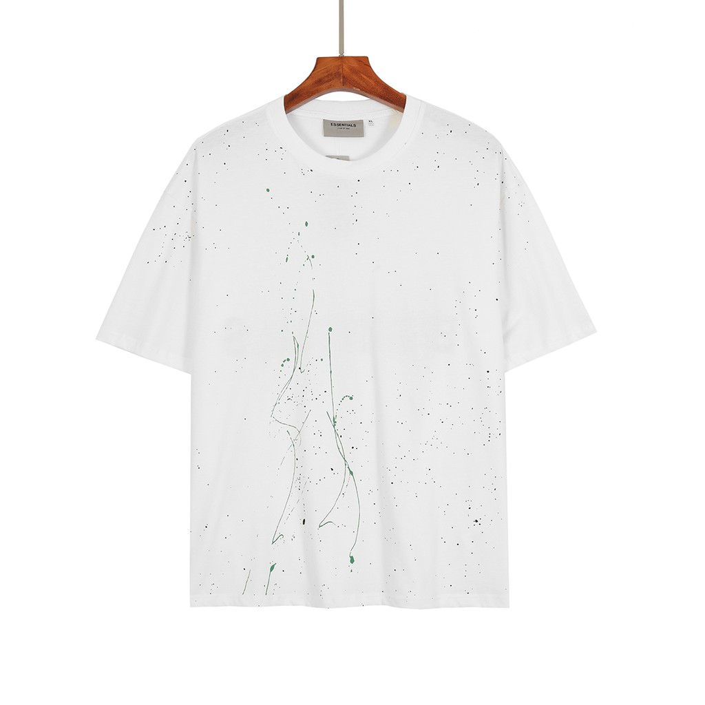 FEAR OF GOD FOG Duplex ESSENTIALS splash ink letter graffiti loose high street trend short-sleeved T-shirt
