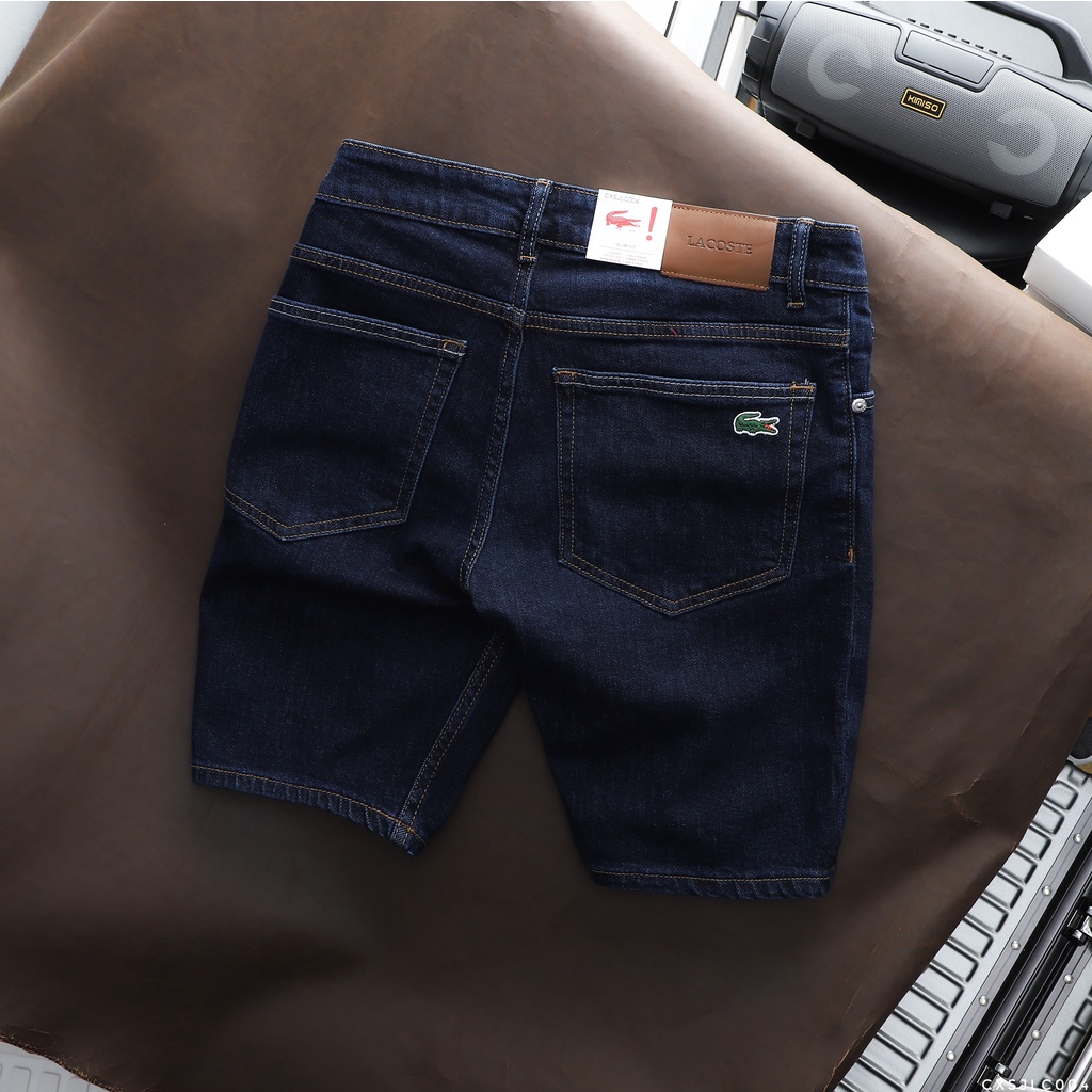 Quần short jean LCT, quần lửng jean nam form slim fit tôn dáng LC004