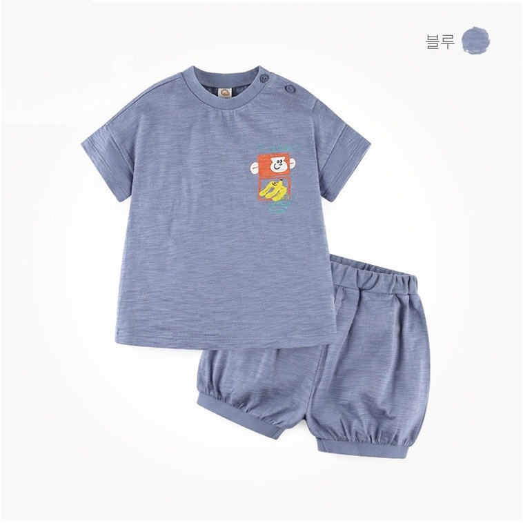 Bộ cotton xước bé trai bé gái ô vuông ngực MM. HA2238