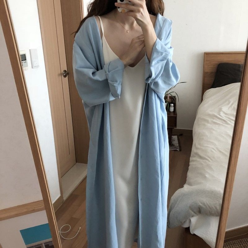 Đầm sơ mi dáng suông dài dành cho nữ