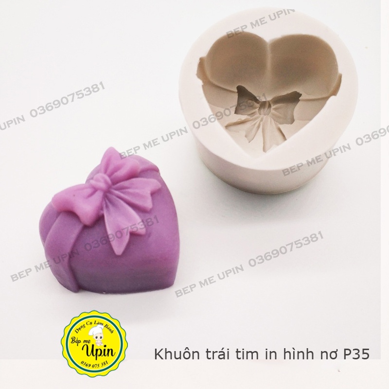 Khuôn silicon tim in hình các loại (hoa cúc, hoa hồng , chữ love, nơ)