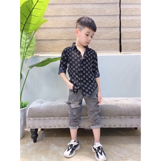 áo sơ mi lụa hàn cho bé yêu 9-25kg