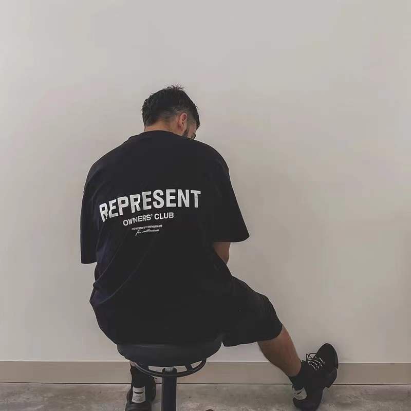 Áo from rộng nam nữ Represent vải cotton áo thun nam nữ có cổ tay lỡ unisex Semir