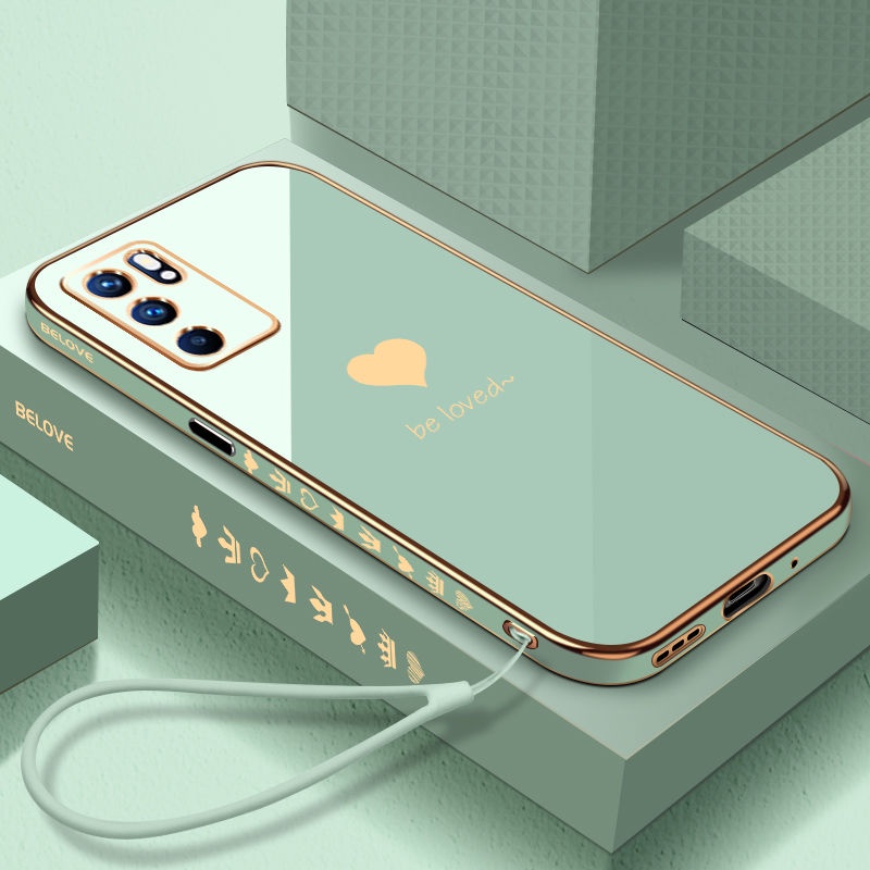 Ốp Điện Thoại Silicon Mềm Hình Vuông Mạ Viền Sang Trọng Cho oppo reno5 5PRO RENO6 6PRO RENO6Z RENO7 RENO7 PRO