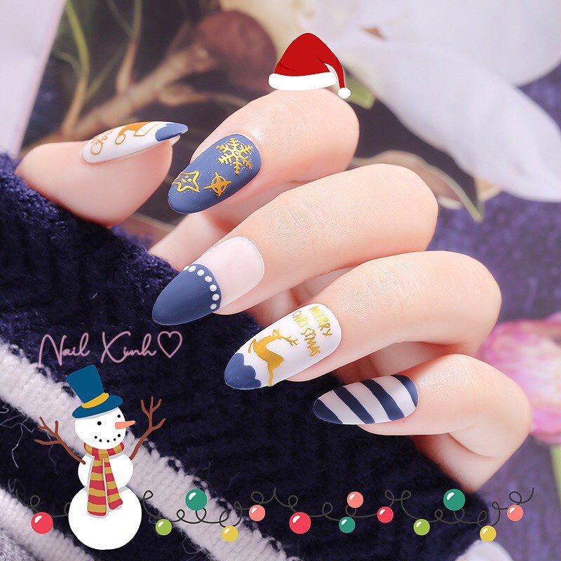 [ Hàng mới ] Nail sticker gold Giáng Sinh - Noel