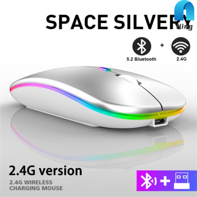 Chuột không dây Ning 2.4g Có Đèn Led Rgb Chất Lượng Cao