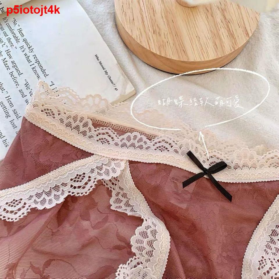 Đồ ngủ & Đồ mặc nhàren Pháp quyến rũ sexy đồ lót nữ cotton tinh khiết kháng khuẩn siêu mỏng lưới trong suốt thấp11