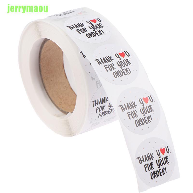 Cuộn 500 Nhãn Dán Màu Trắng 1inch In Chữ thank you Độc Đáo Trang Trí Phong Bì Đám Cưới