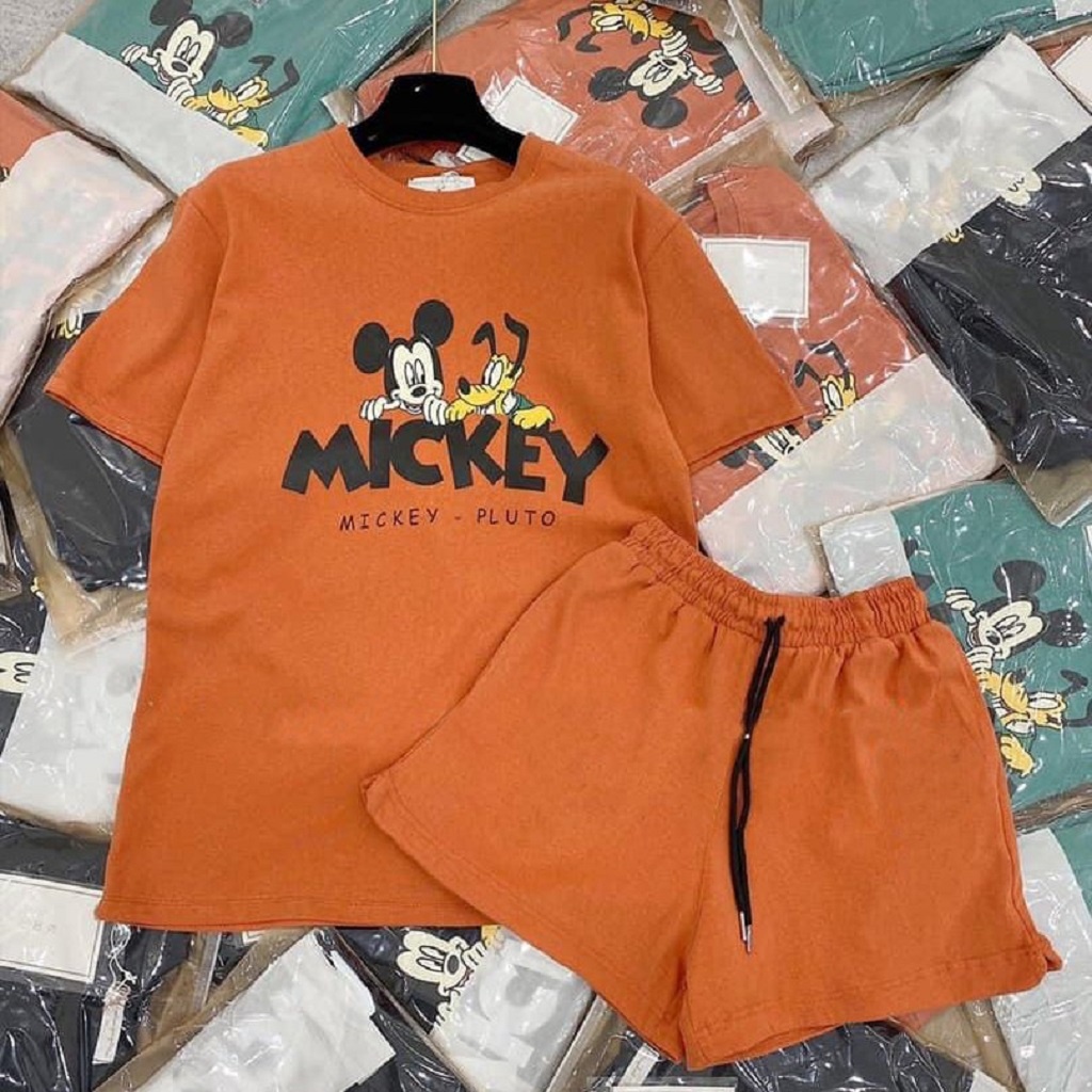 [Mã SKAMFSW175 giảm 10K đơn 50K] Bộ mặc nhà nữ mùa hè , đồ bộ bigsize chất cotton Gemmy House in hình Mickey Mouse