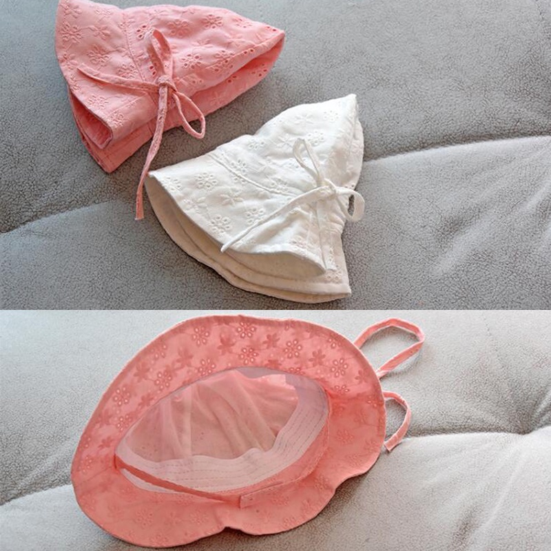 Mũ Cotton Mềm Đính Nơ Hoa Thời Trang Xuân Hè Cho Bé Gái