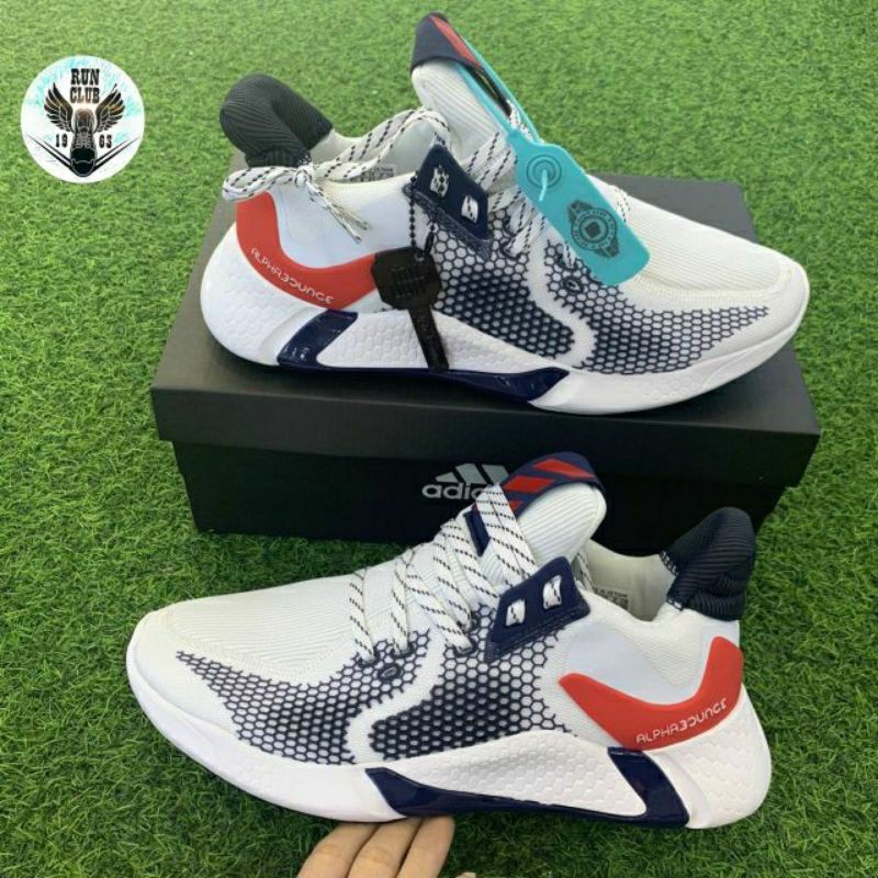 Giầy thể thao Alphabounce 2020 trắng xám đỏ thời trang nam nữ